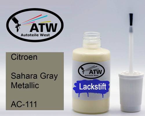 Citroen, Sahara Gray Metallic, AC-111: 20ml Lackstift, von ATW Autoteile West.